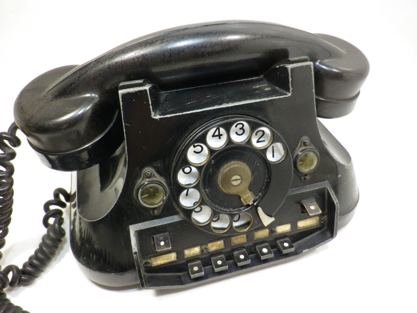 VINTAGE 40s ATEA ANVERS DESKTOP ROTARY DIAL HEAVY PHONE TELEPHONE OFFICE DECOR