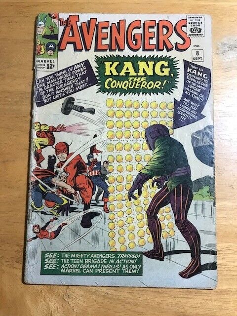 Avengers #8 First Appearance of Kang 1964 Stan Lee Story Jack Kirby Art 