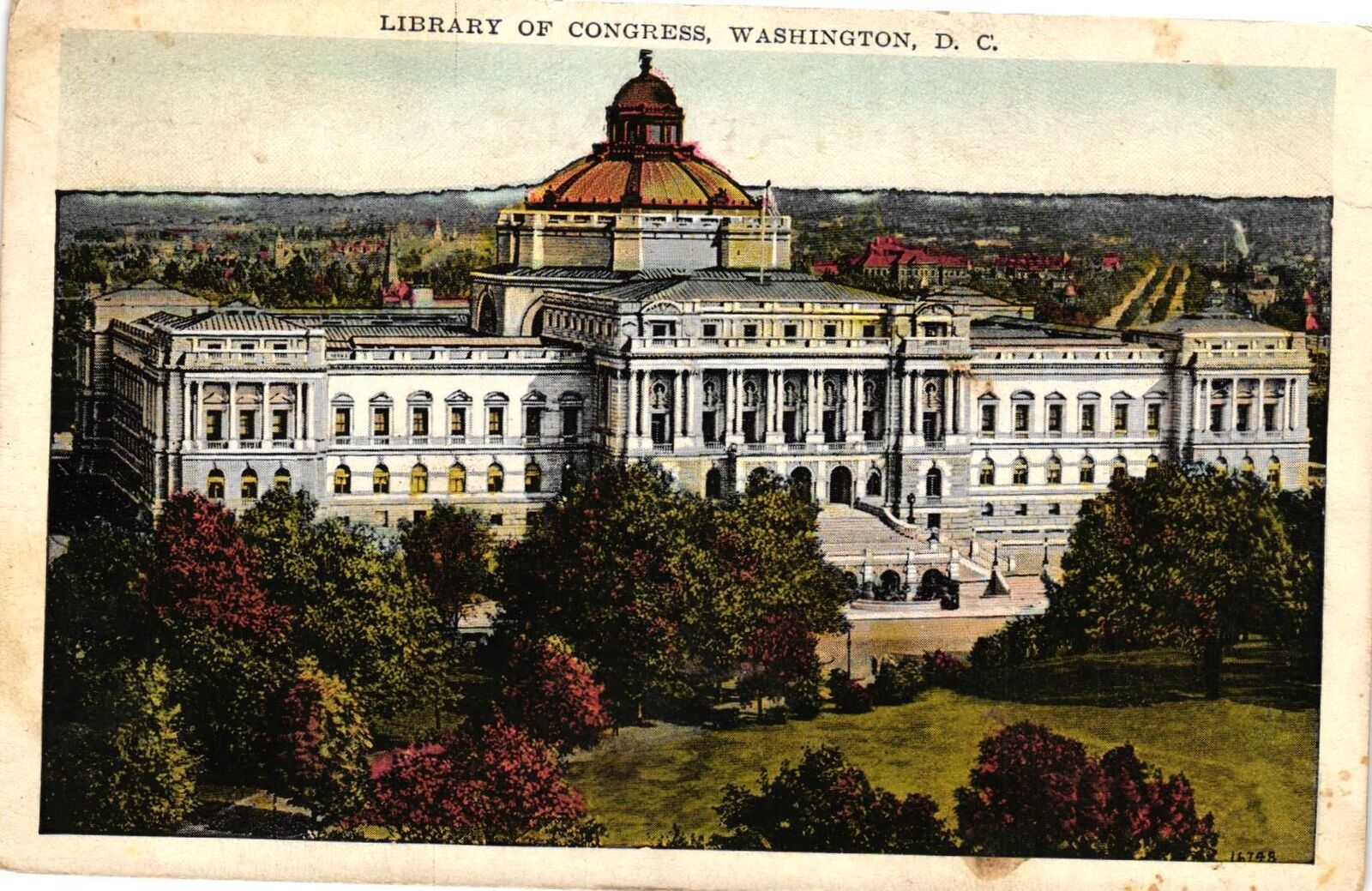 Vintage Postcard- Library of Congress, Washington, DC
