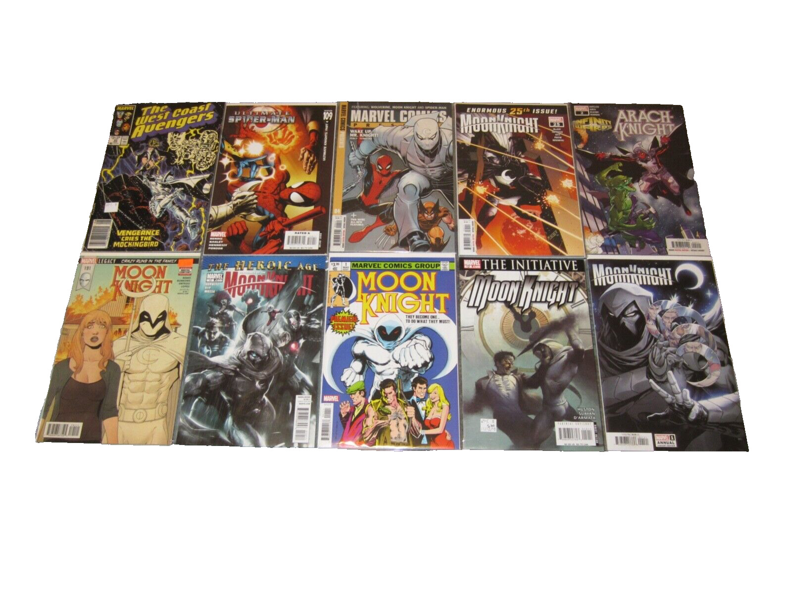 EPIC LOT OF 40 MOON KNIGHT RELATED COMIC BOOKS SERIES, CAMEOS ETC VF+ KHONSHU