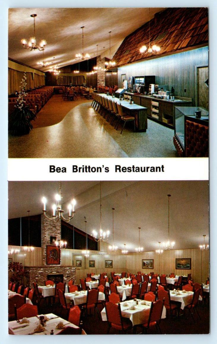 SHAWNEE, Oklahoma OK ~ Roadside BEA BRITTON'S RESTAURANT c1960s  Postcard