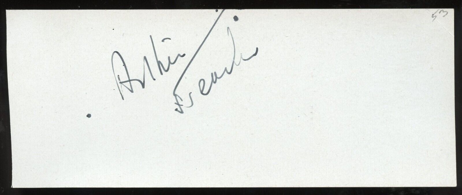Arthur Treacher d1975 signed autograph auto 2x5 cut Actor in Curly Top & Heidi