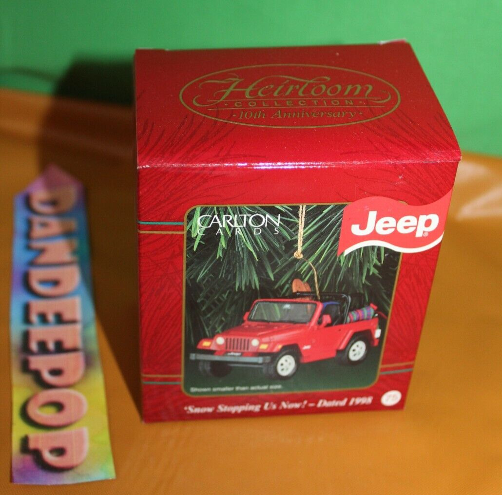 Carlton Heirloom Jeep Snow Stopping Us Now 1998 Christmas Holiday Ornament