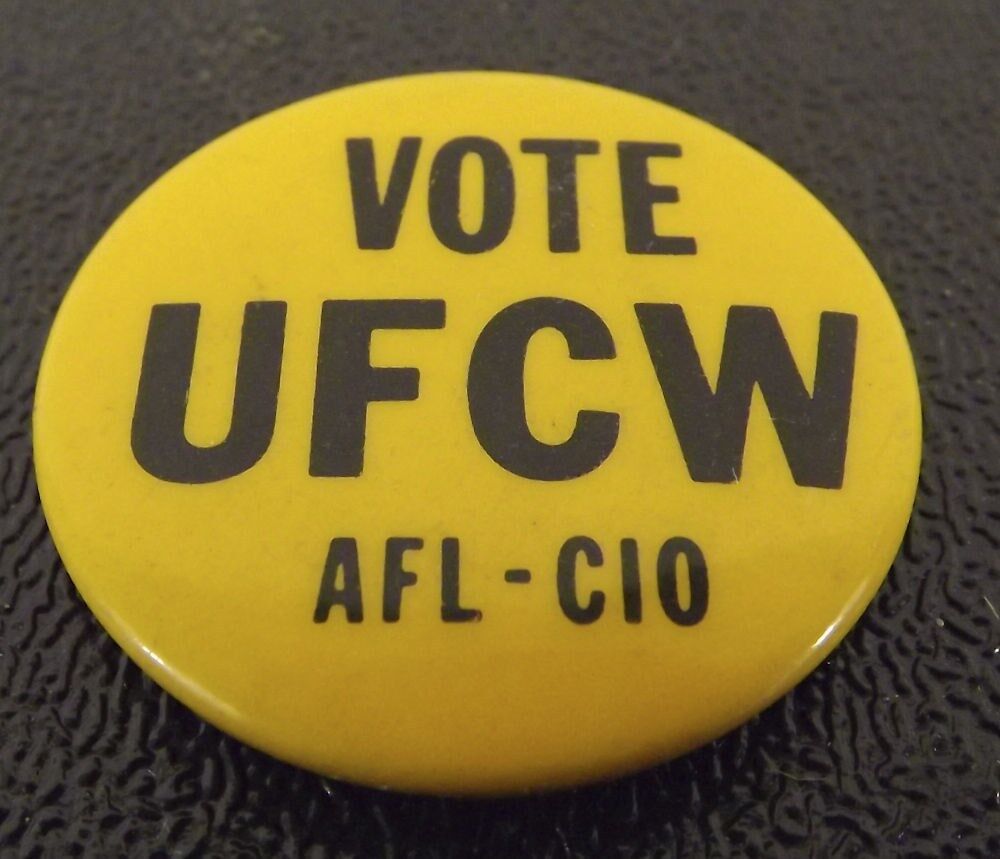 Vintage Collectible Pin Button Vote UFCW AFL-C10 Pin Union 