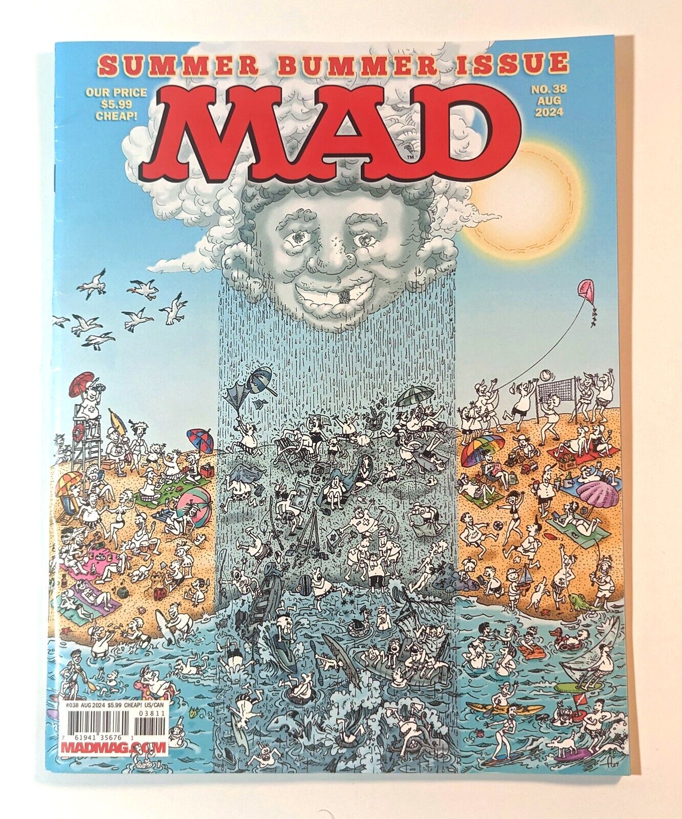 MAD MAGAZINE #38 Aug 2024 Summer Bummer Jaffee/Aragones Cover Ships Monday LN/NM