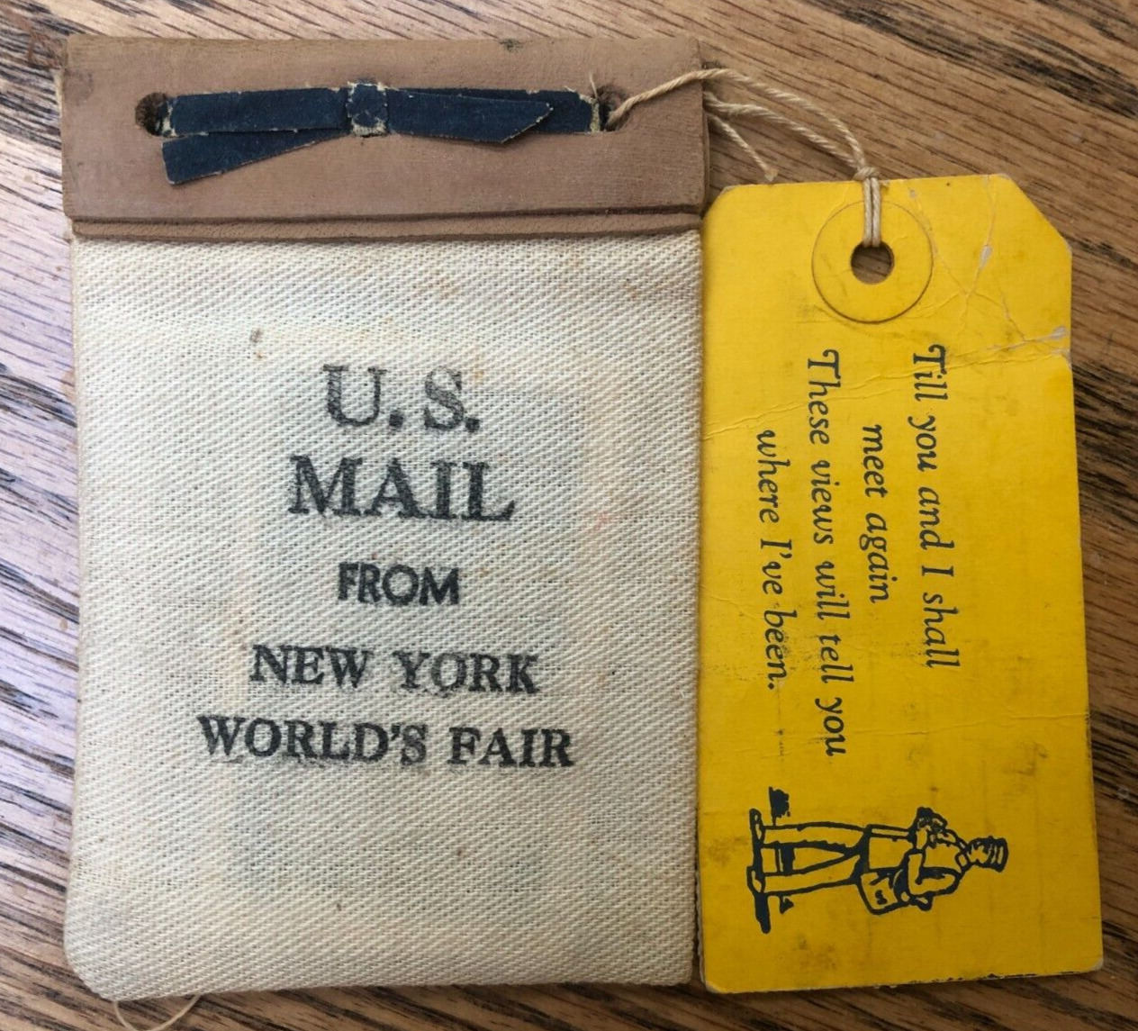 1939-40 NY World's Fair Mini Sealed Souvenir U.S. Mail Bag with Stamps Inside