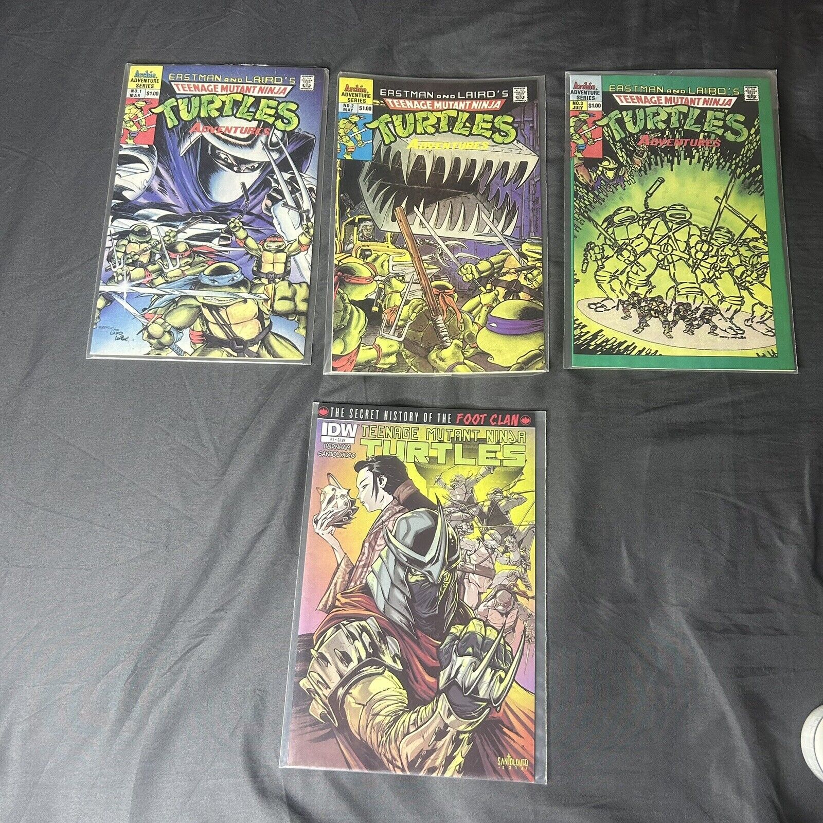Teenage Mutant Ninja Turtles Adventures #1-3 Archie Comics 1989 & 1 Additional