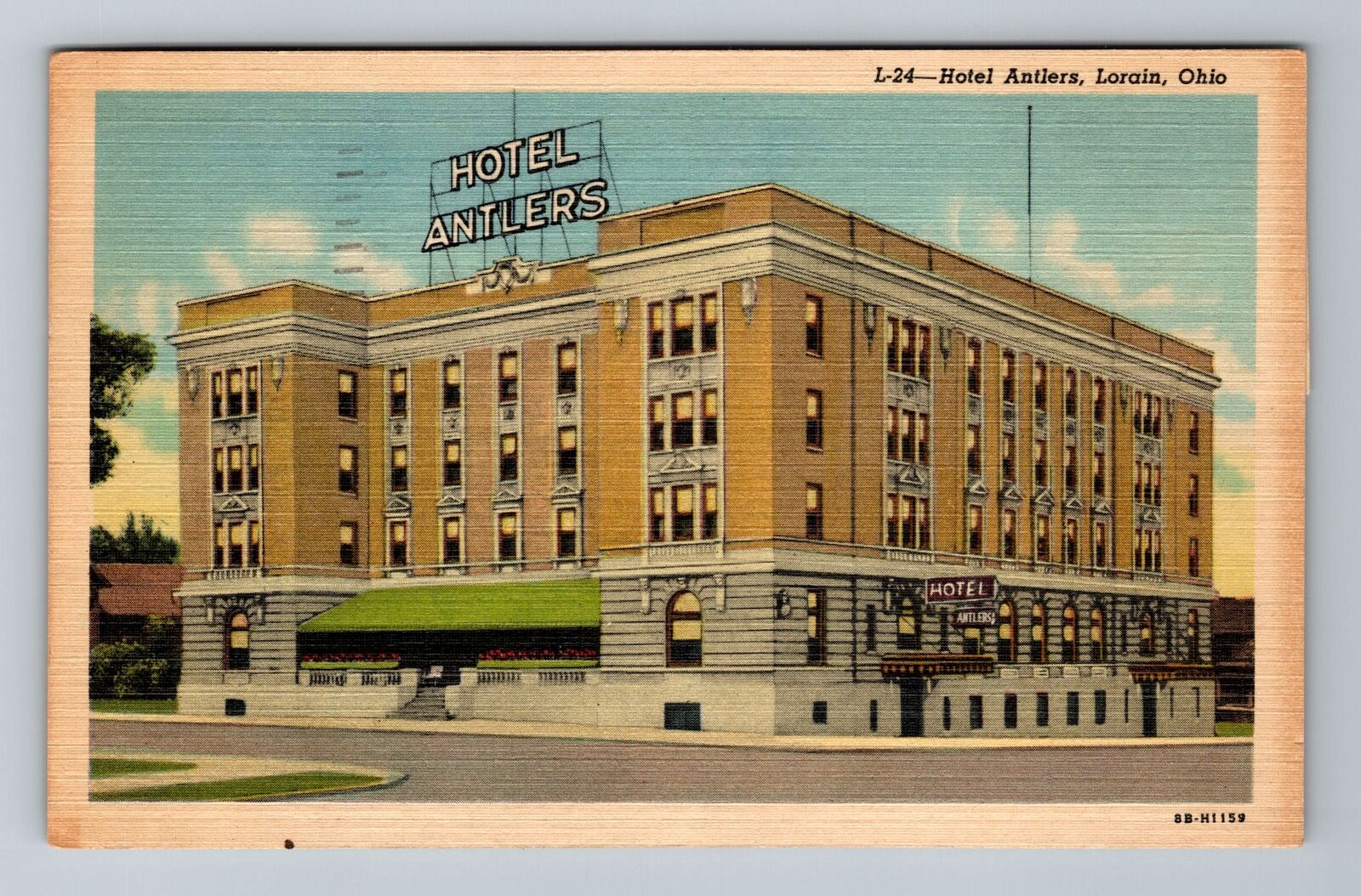 Lorain OH-Ohio, Hotel Antlers, Antique Vintage c1957 Souvenir Postcard