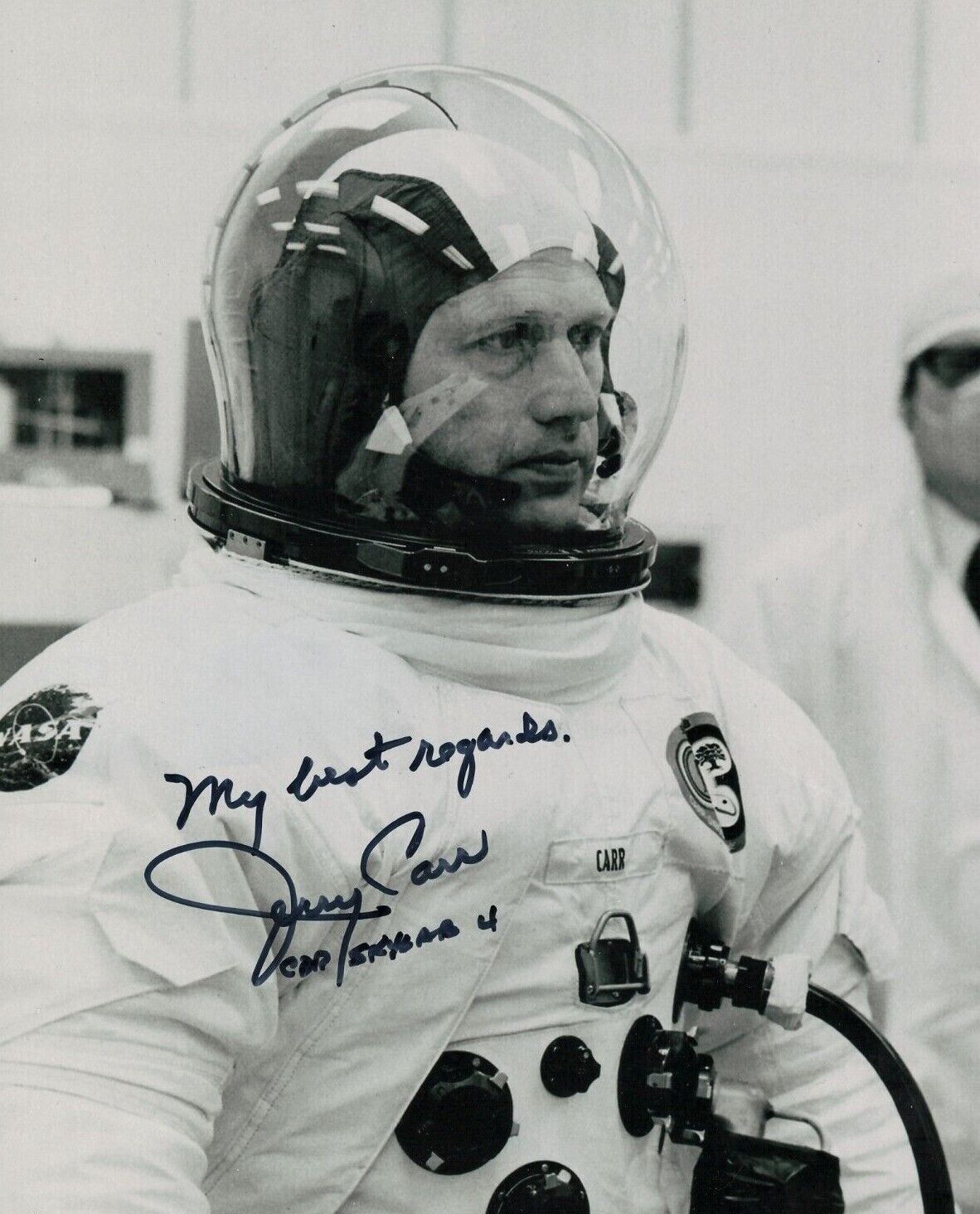 Jerry Carr Authentic Autographed NASA Astronaut Skylab 4 Mission 8x10 Photo