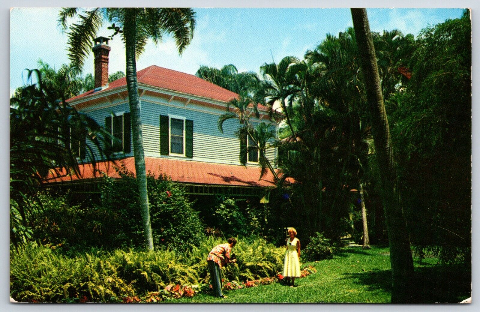 Postcard Home & Surrounding Tropical Gardens Of Thomas A. Edison In Ft. Myers FL
