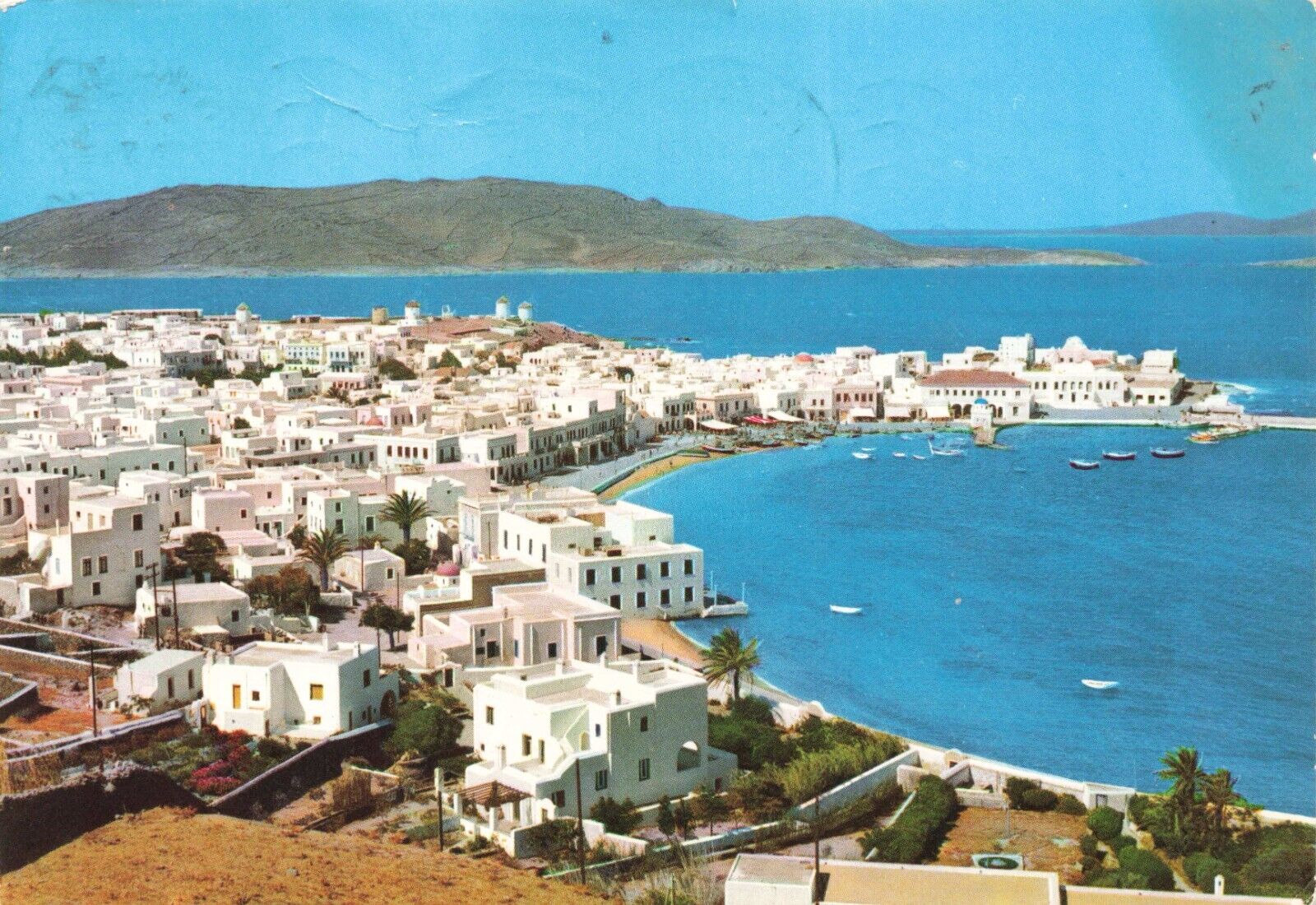 Postcard Greece Mykonos Island Aegean Sea Greek Vacation 1978 Summer Paradise