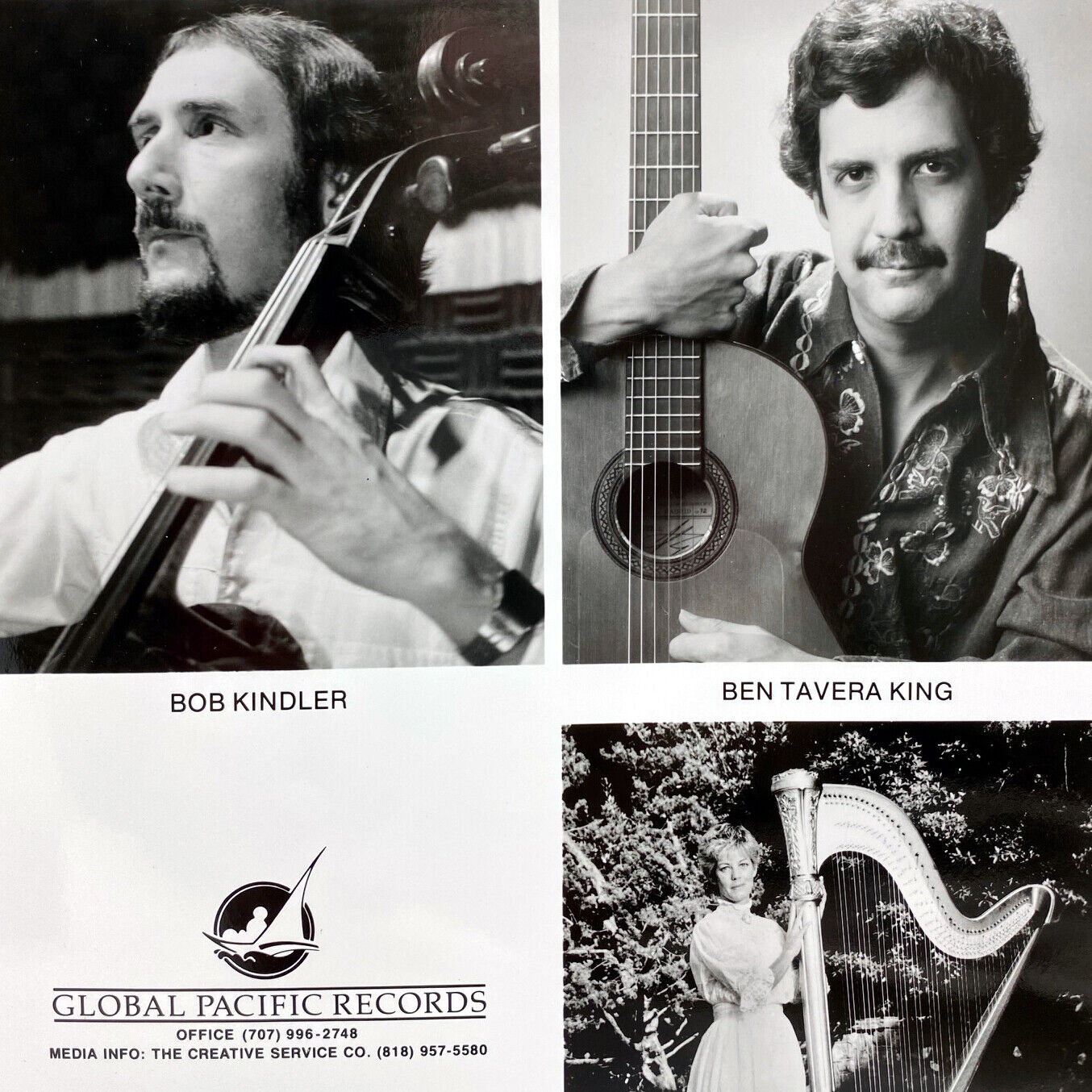 Vintage 1980s Bob Kindler Ben Tavera King Georgia Kelly Harp Press Promo Photo