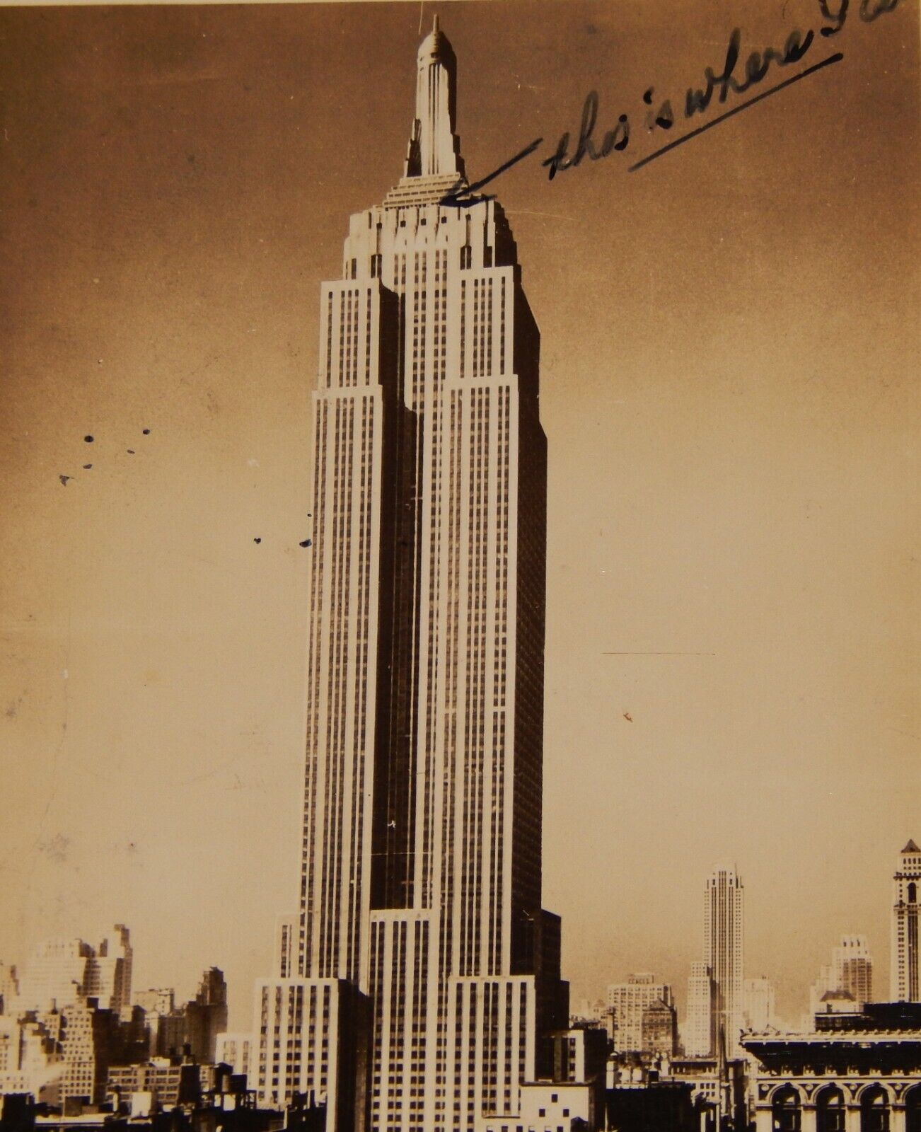 Vintage Postcard, NEW YORK CITY, RPPC, 1945, The Empire State Bldg, To Australia