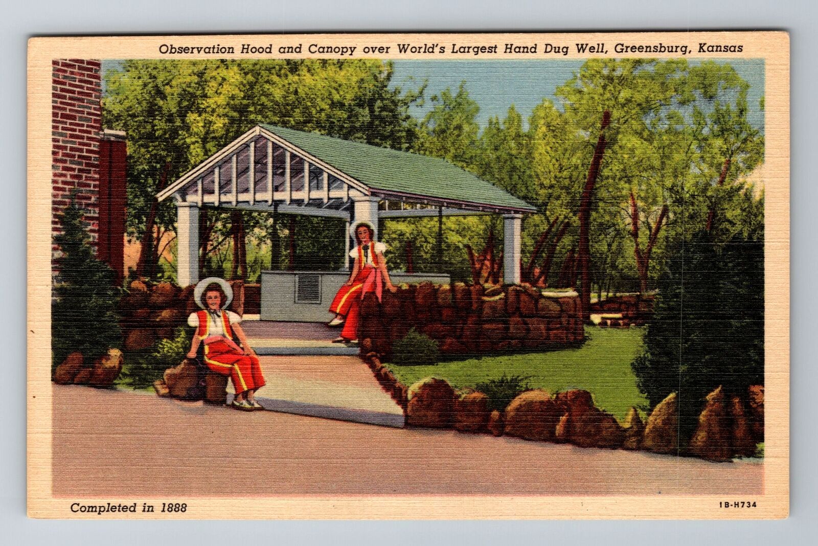 Greensburg KS-Kansas, Observation Hood And Canopy, Antique, Vintage Postcard
