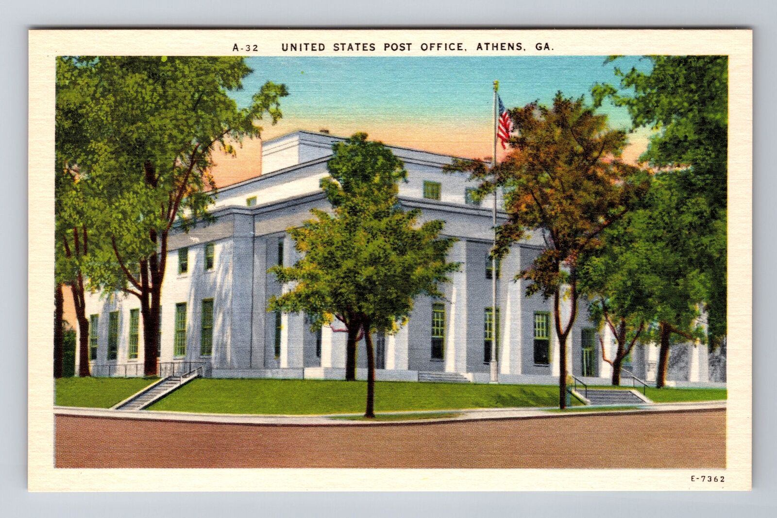 Athens GA-Georgia, United States Post Office, Antique, Vintage Postcard
