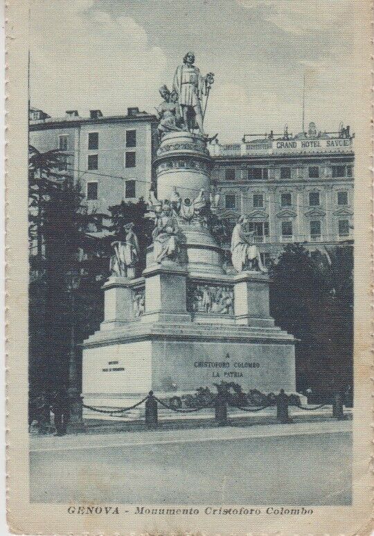 Italy. Genoa Genova. Columbus Monument. Ed E. Bonas Nervi  #893 c1920 Vintage