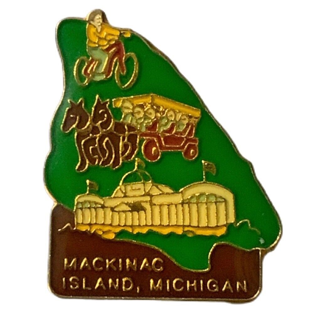 Vintage Mackinac Island Michigan Themed Travel Souvenir Pin
