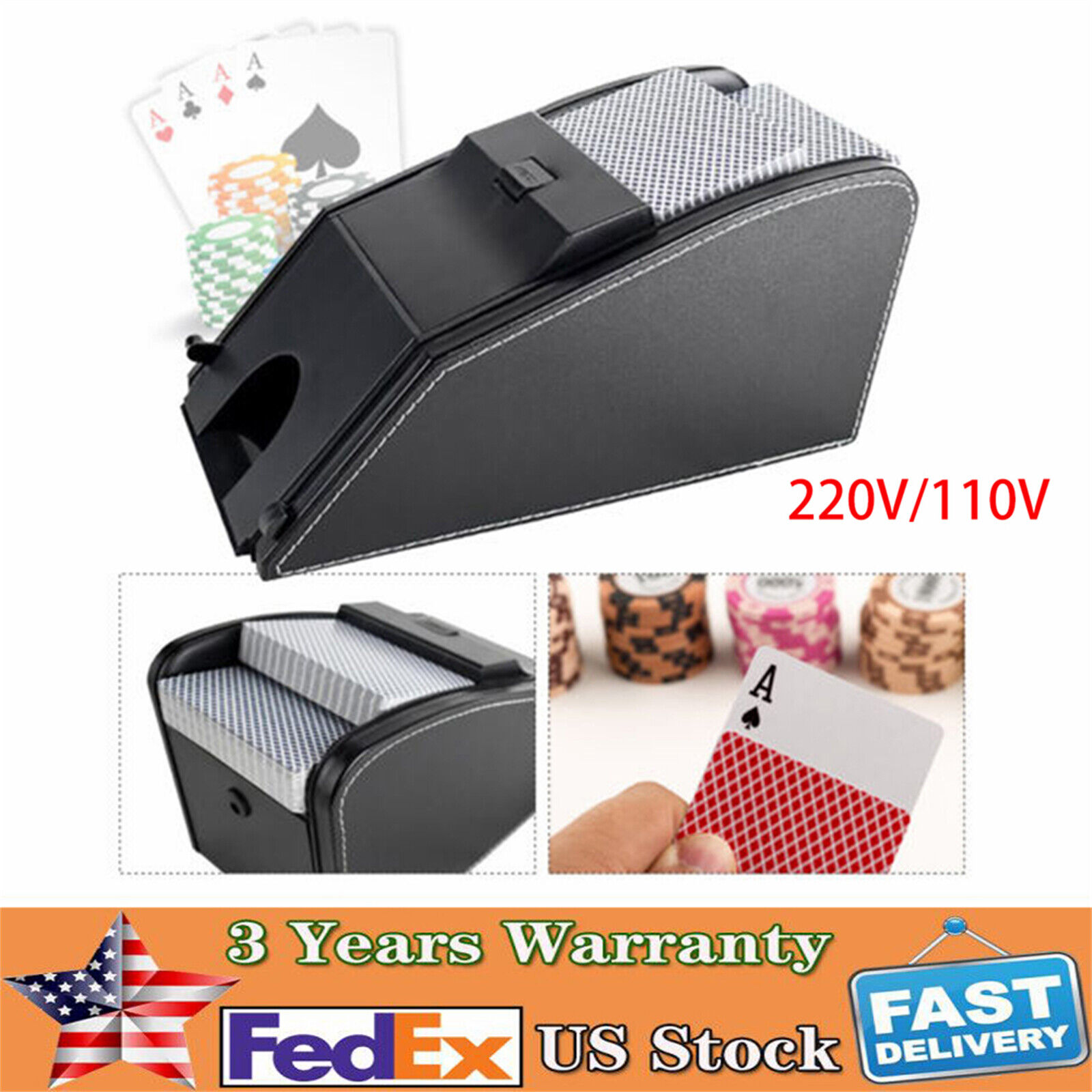 Automatic Electronic Card Casino Shuffler Dealing Dispenser Shuffle Machine USA
