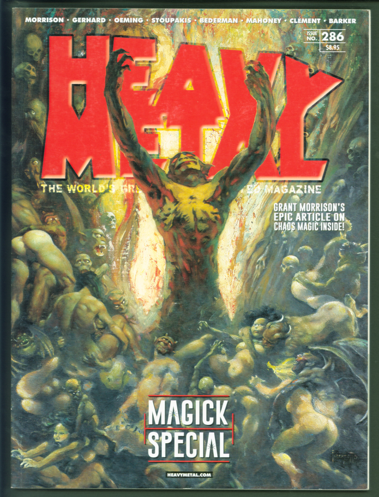 Vintage 2017 Heavy Metal Magazine #286 VF  Frank Frazetta Cover Art  Magick Spc.