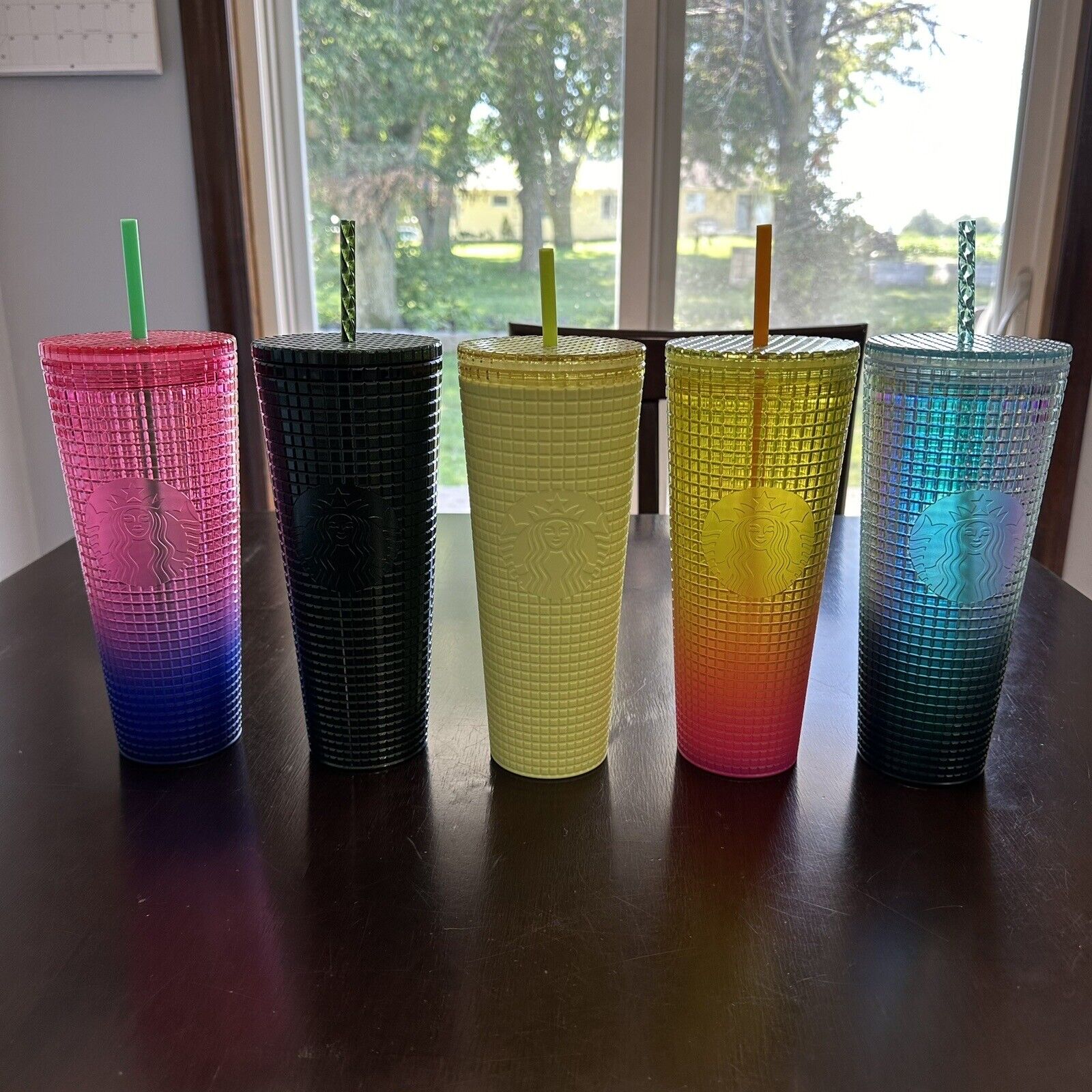 Lot Of 5 Starbucks Grid Cups