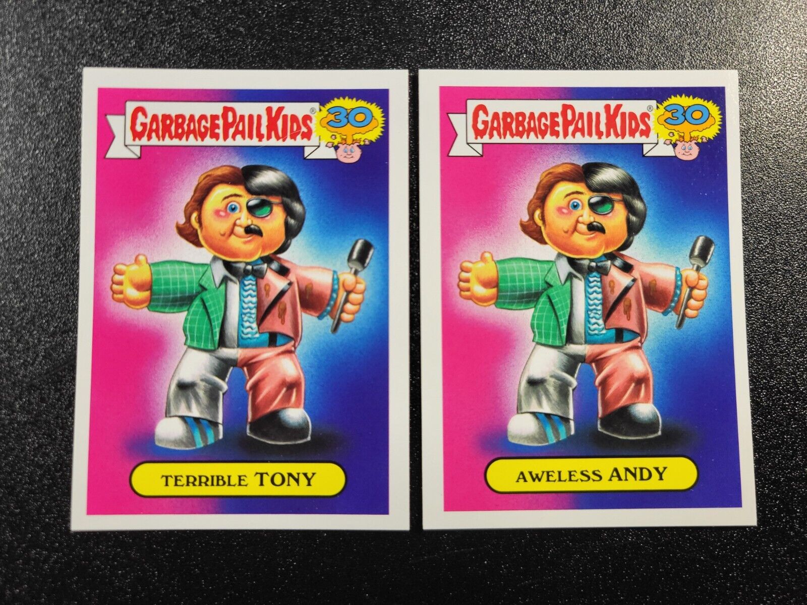 Andy Kaufman Tony Clifton Spoof Garbage Pail Kids 2 Card Set