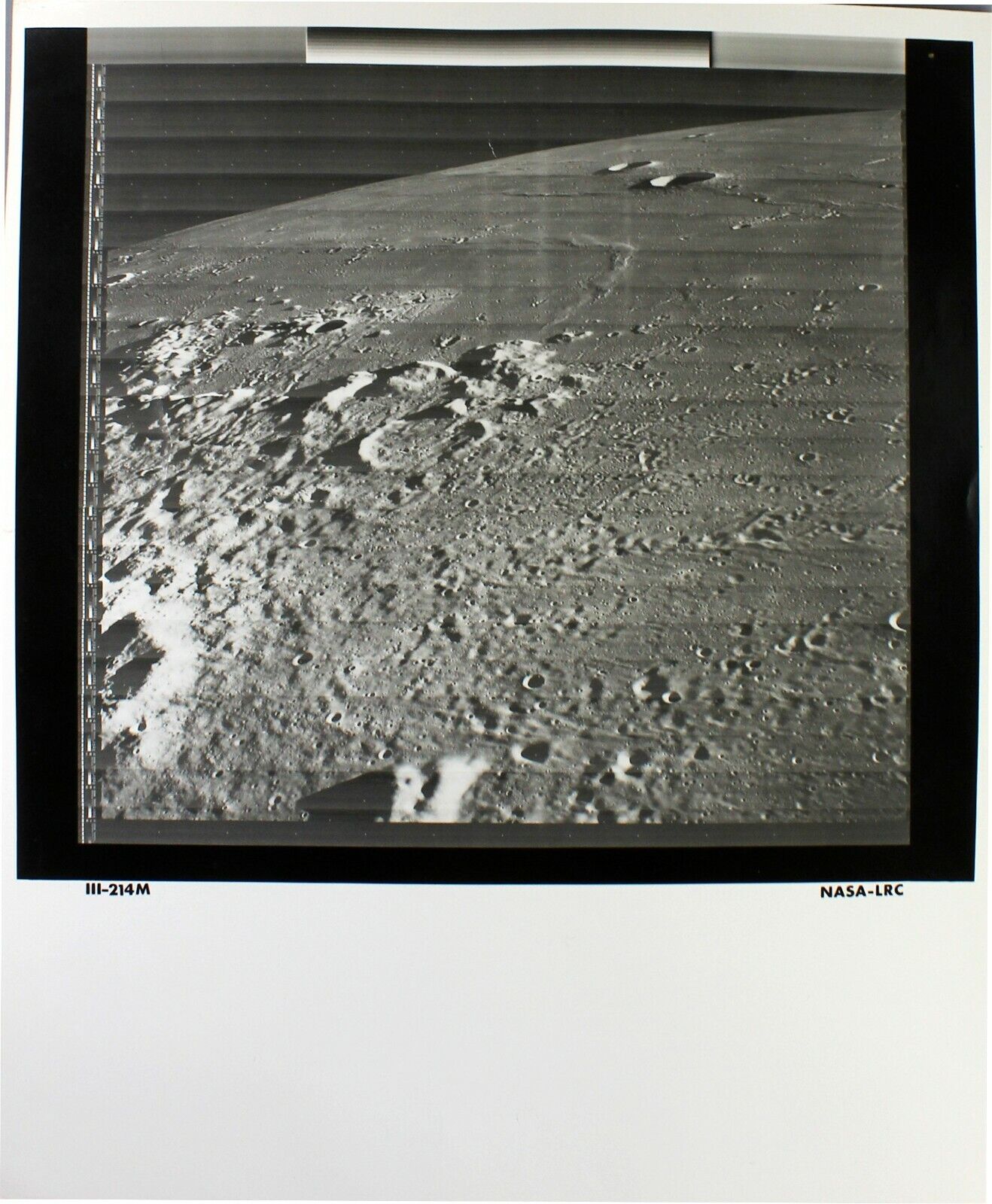 1967 MOON mammoth vintage NASA photograph Ocean Storms oblique Lunar Orbiter III