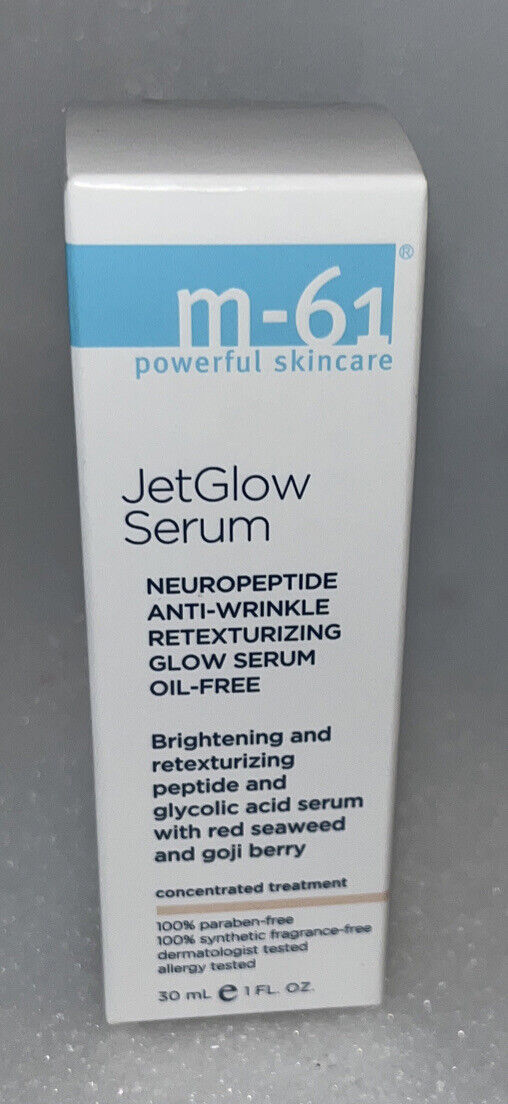 M-61 Powerful Skincare JetGlow Serum Neuropeptide Anti-Wrinkle Glow Serum 1 Oz