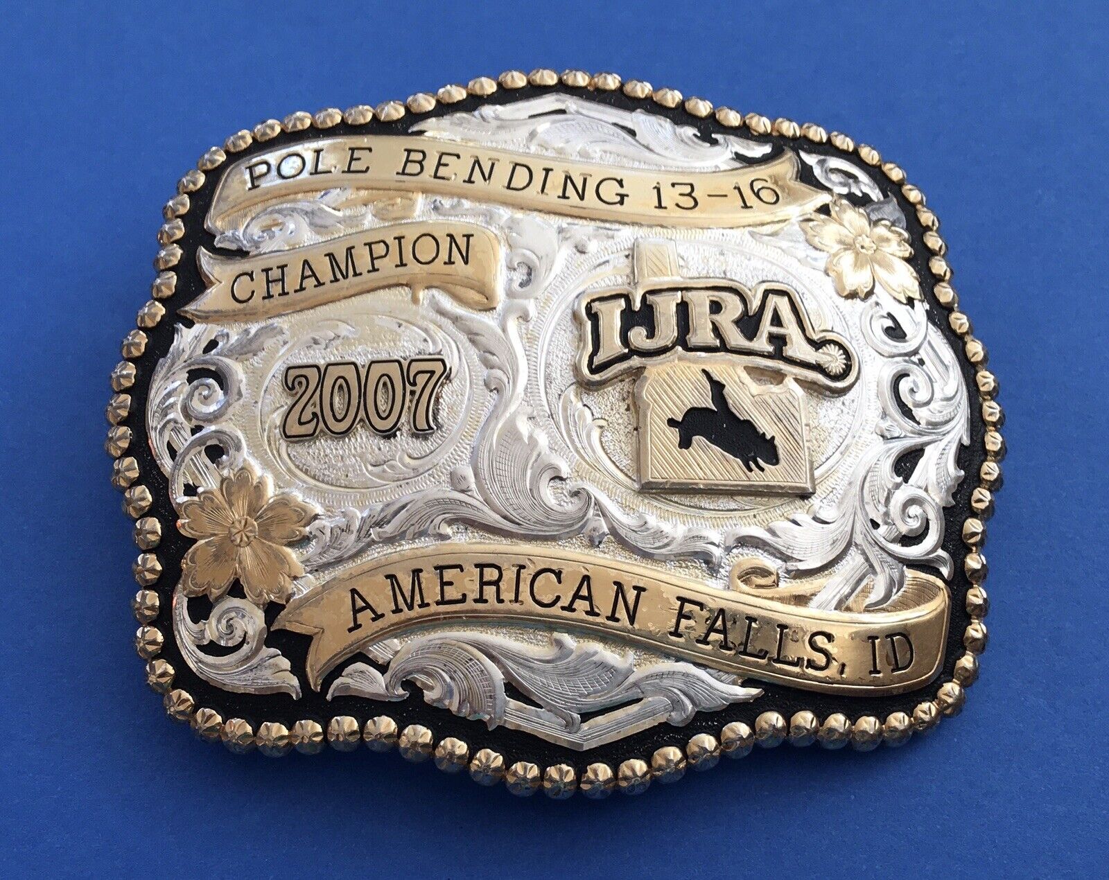 Vintage Gist 2007 Idaho Jr Rodeo American Falls Champion Trophy Belt Buckle