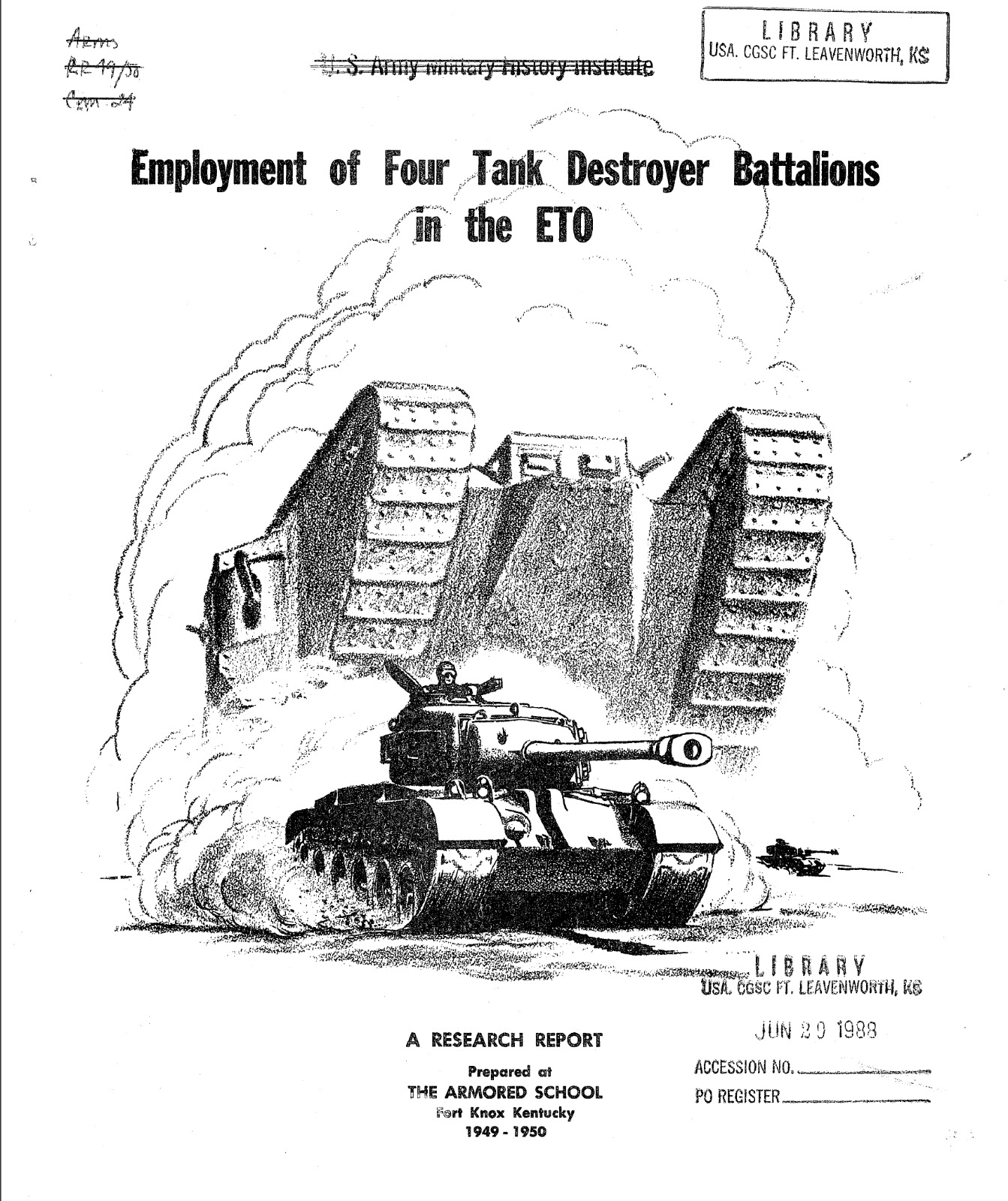188 Page 1950 Employment Of Four Tank Destroyer Battalions In The ETO on Data CD