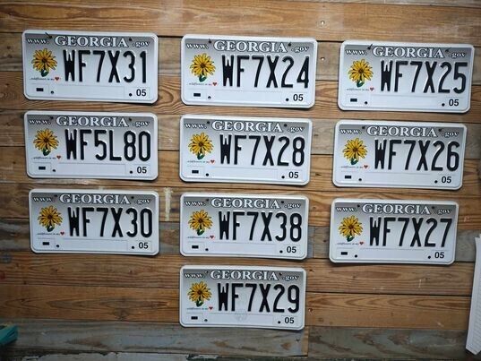 Georgia Wildflower lot of 10 Expired License Plate Auto Tag ~ WF7X31 ~ Embossed