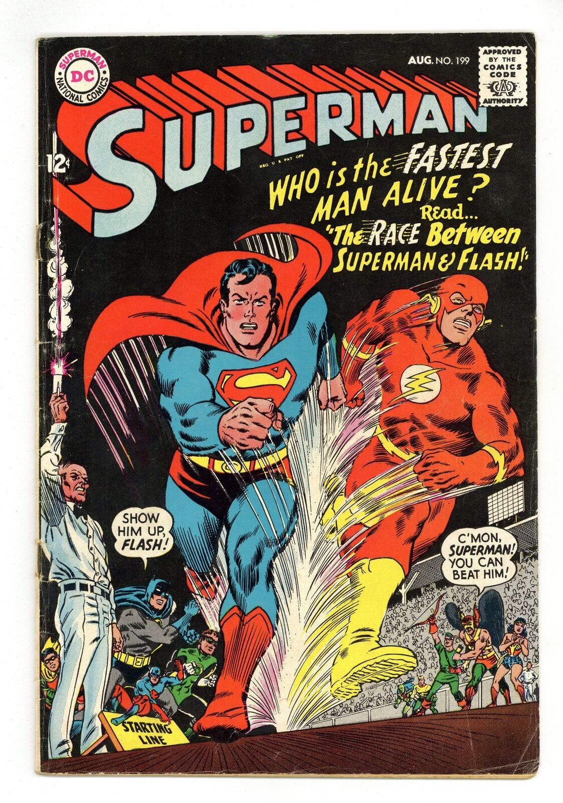 Superman #199 FR 1.0 1967 1st Superman vs Flash race