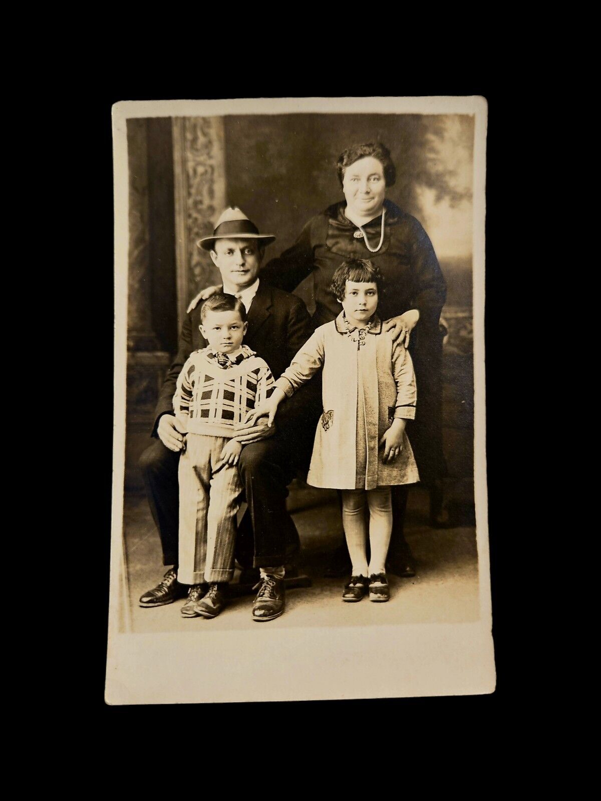 1925-1934 RPPC Photograph Postcard Of Family