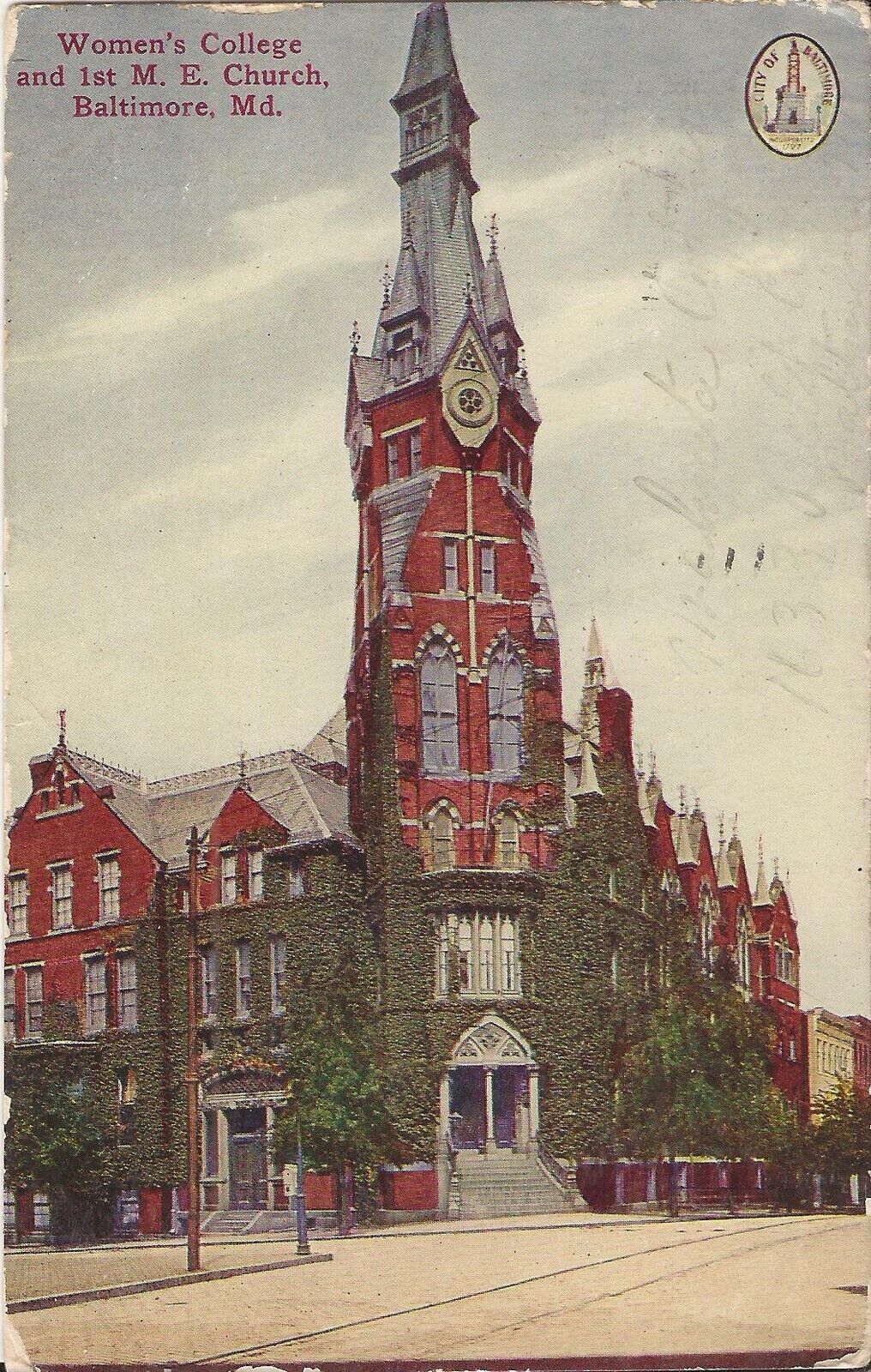 Baltimore, MARYLAND - Women's College & First Methodist Episcopal Church - 1912