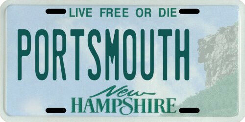 Portsmouth New Hampshire Aluminum License Plate