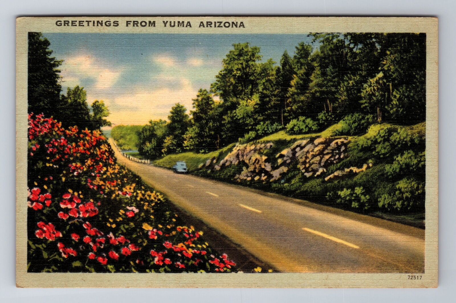 Yuma AZ-Arizona, General Greetings Road, Antique, Vintage Souvenir Postcard