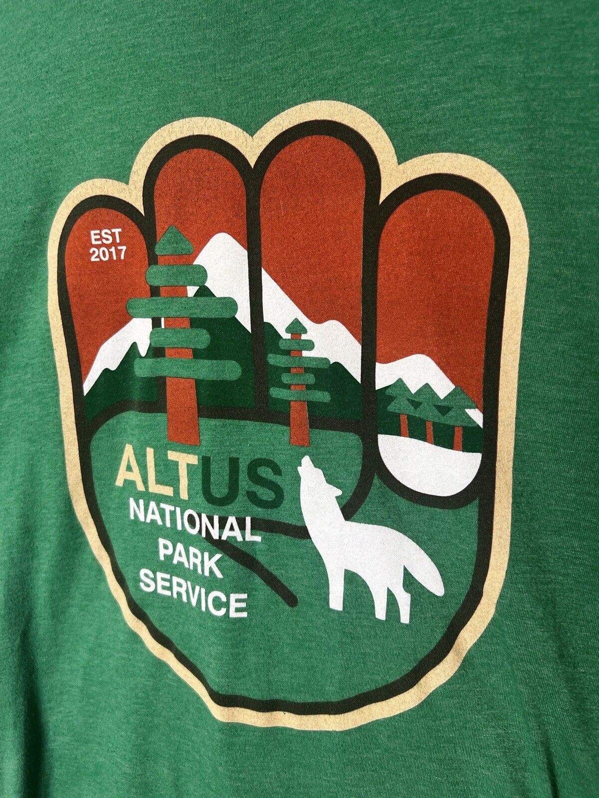 ALTUS ALT US National Park Service SS T-shirt SIZE XL GREEN ENVIRONMENTAL ACTION