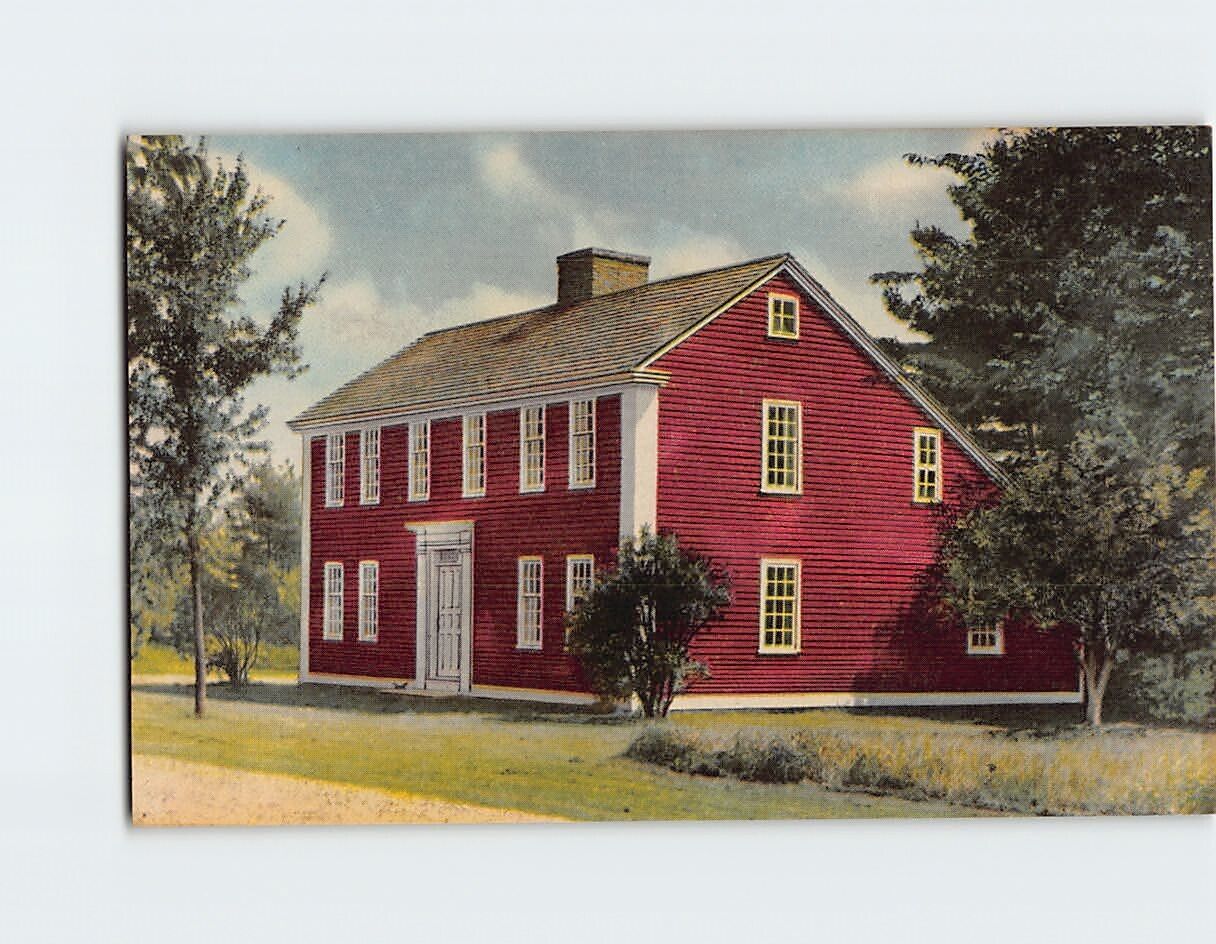 Postcard Salt Box House Old Sturbridge Village Sturbridge Massachusetts USA