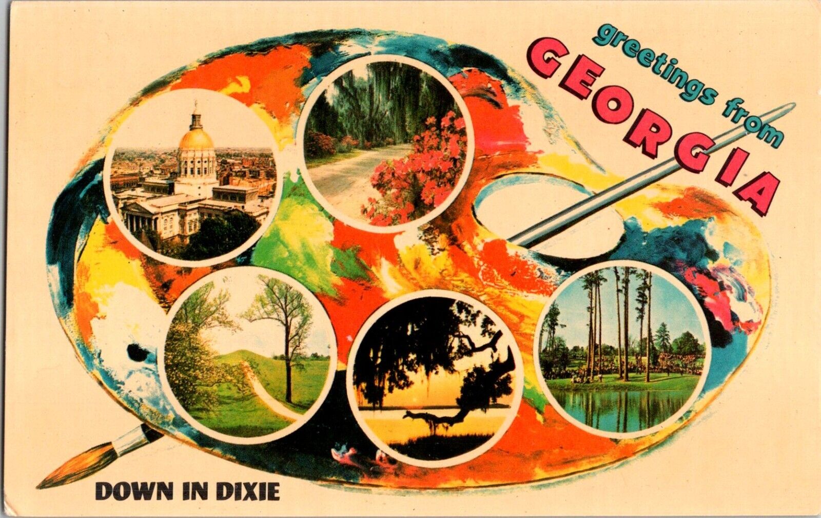 Postcard Greetings From Georgia Multi-View Artist Palette