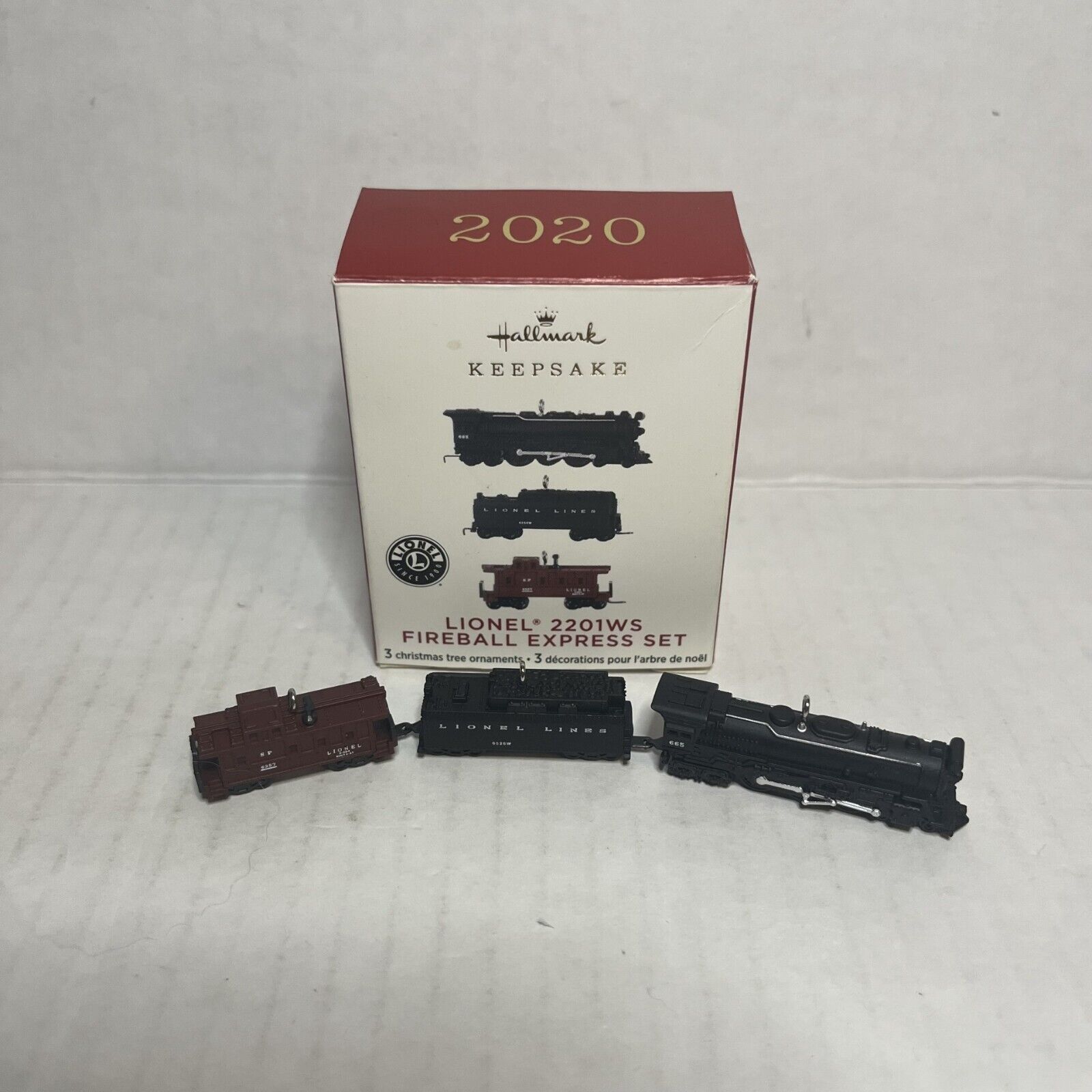 Hallmark Keepsake 2020 LIONEL 2201WS Fireball Express Miniature Train Ornaments