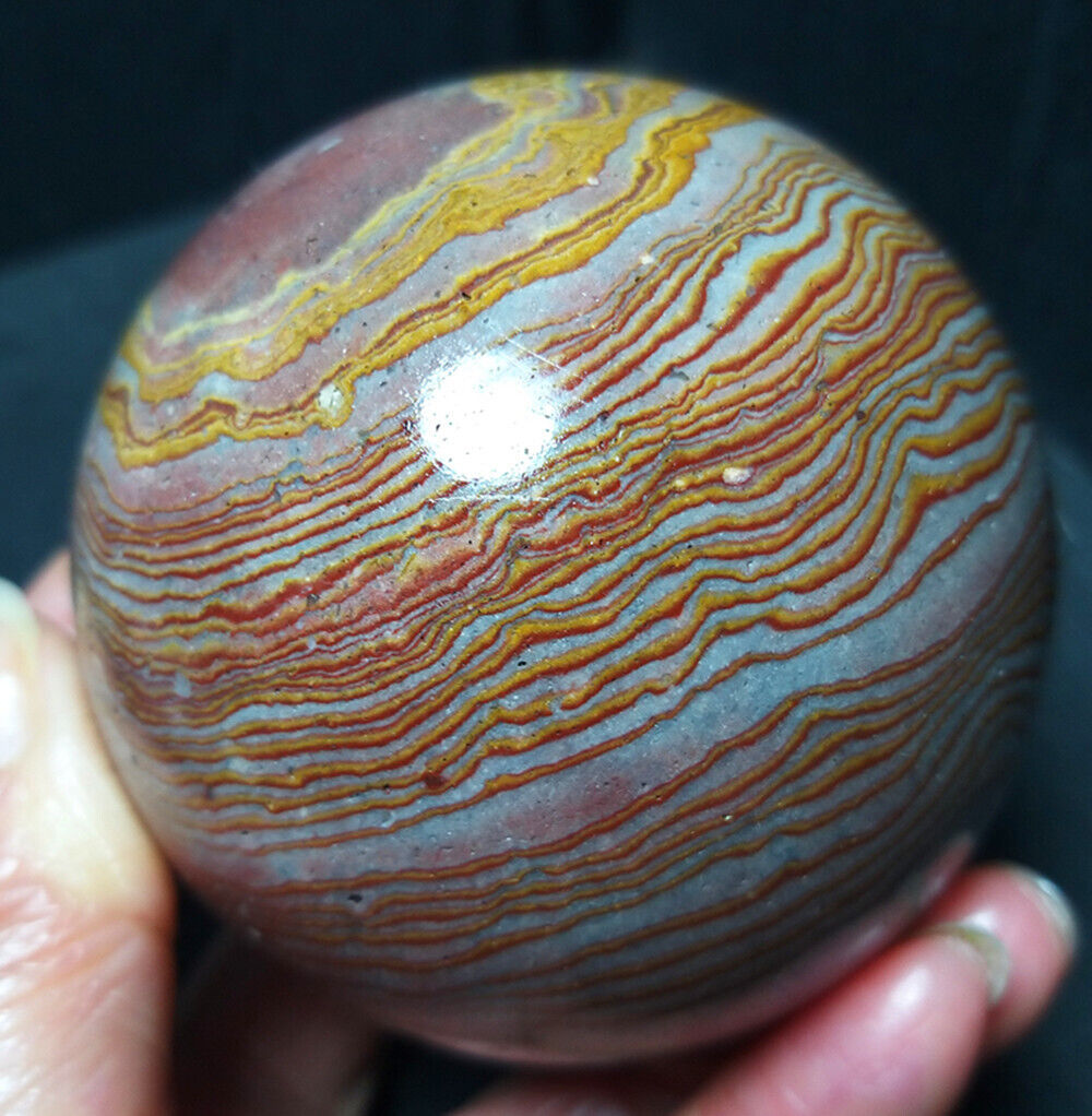 TOP470G Natural Polished Rainbow Banded Agate Crystal Sphere Ball Healing BWD772