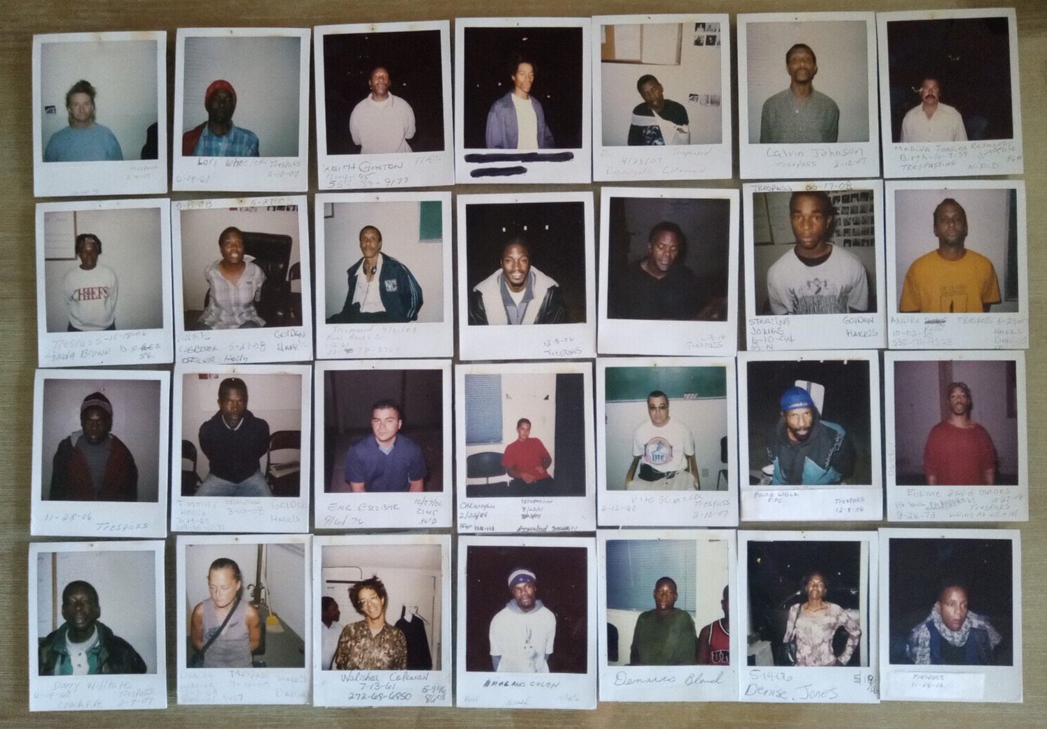 (28) Vintage Polaroid Snapshots -  Mugshot Arrest Photos Gang Prison Lot #5 of 5