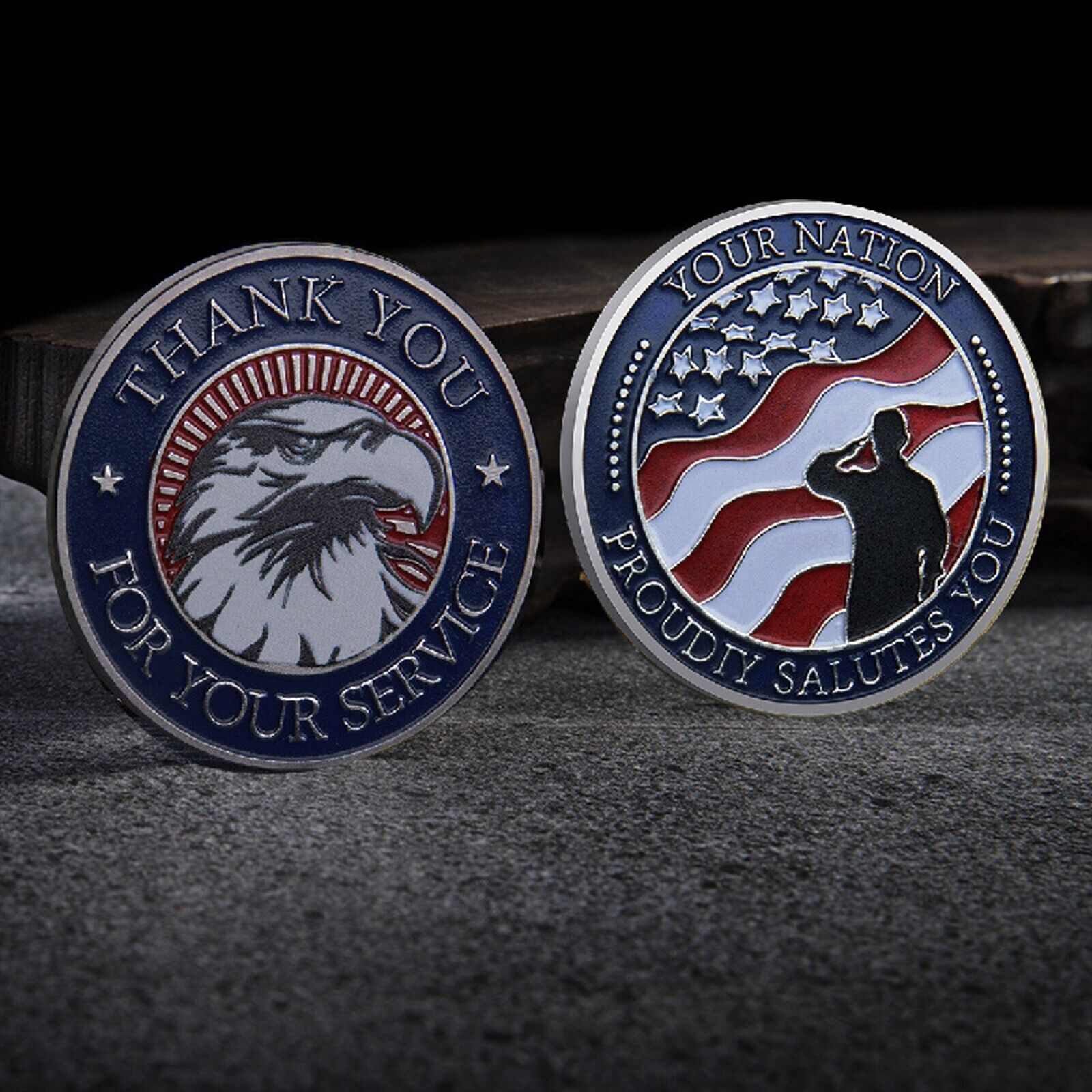 1PC Thank You for Your Service Military Appreciation Veteran Challenge Coins B