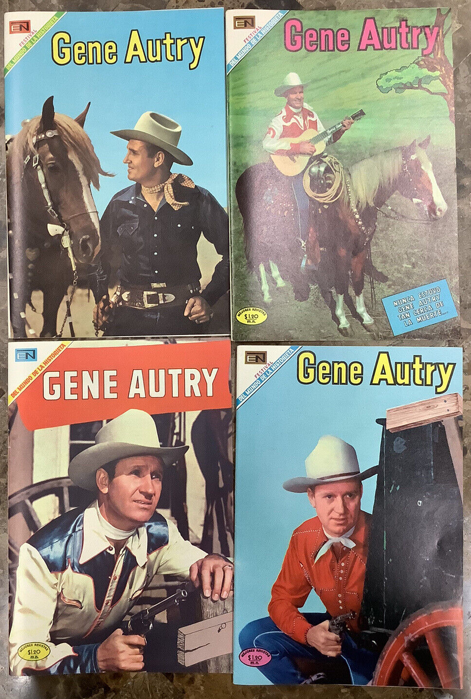 Gene Autry #183,184,185,186 Spanish Mexico Revista Comic Books COVERS ONLY NICE