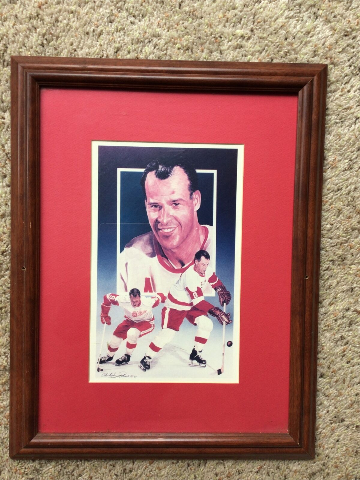 GORDIE HOWE FRAMED LIMITED EDITION LITHOGRAPH CHRISTOPHER PALUSO