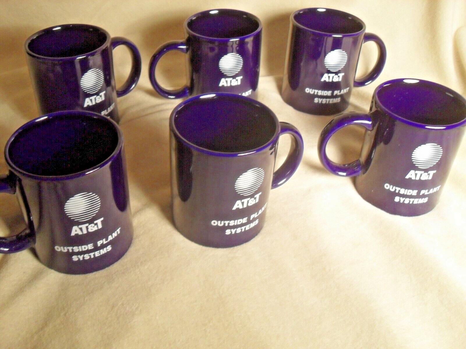 AT&T Over-Run 6 Coffee Mug Samples From 1990\'s - Old But NEW Salesman Samples
