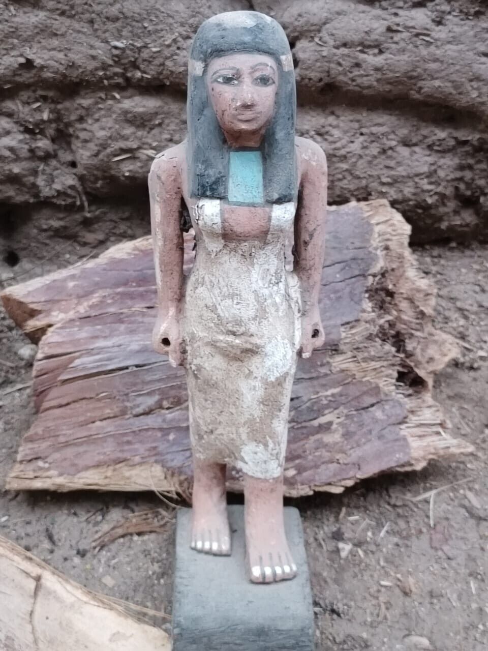 Egyptian Antique wood carving of Queen Nefertari Ancient Egyptian Antiquities BC