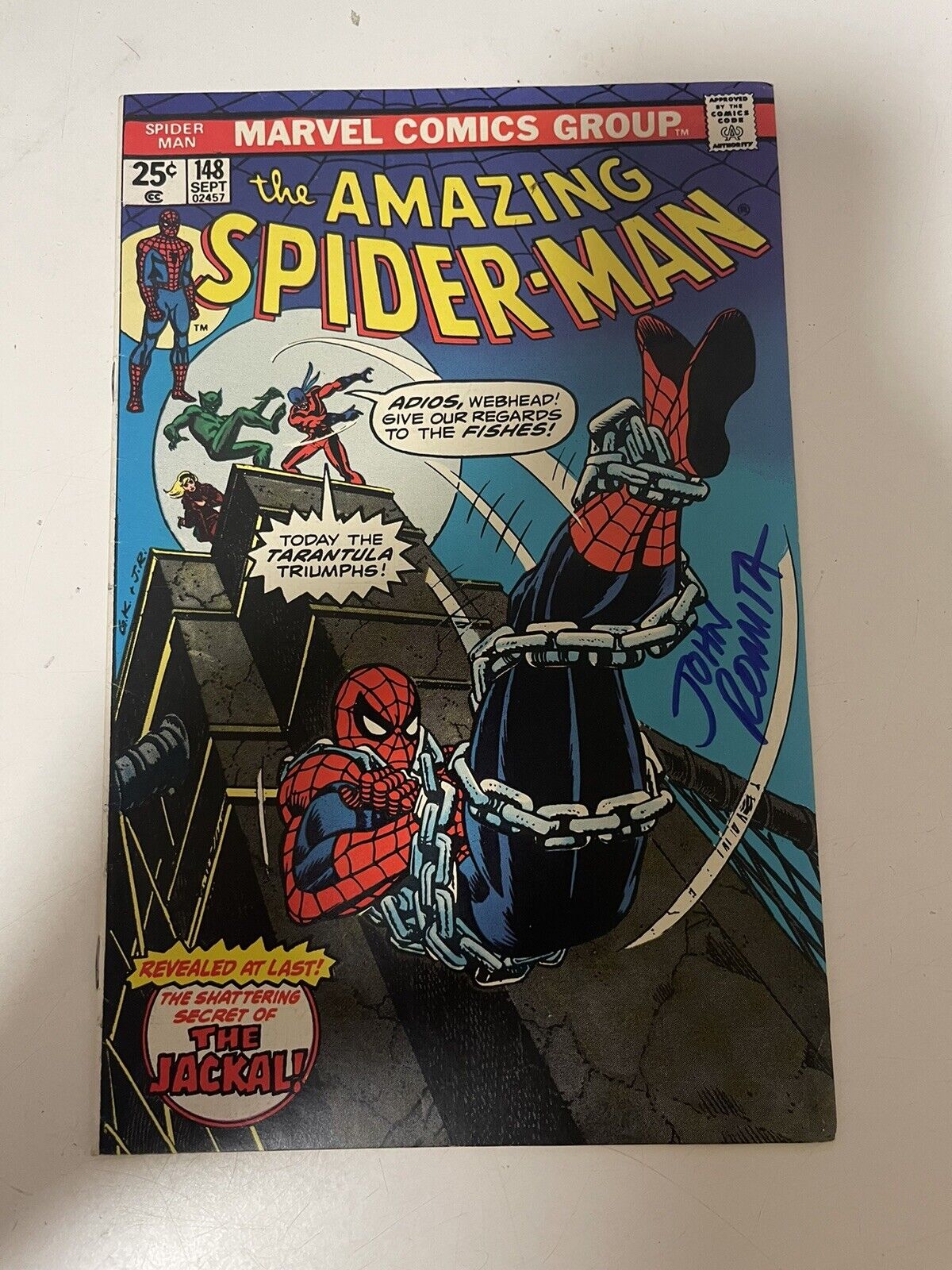 Amazing Spider-Man #148 (1975) Jackal's Identity Revealed Signed by John Romita