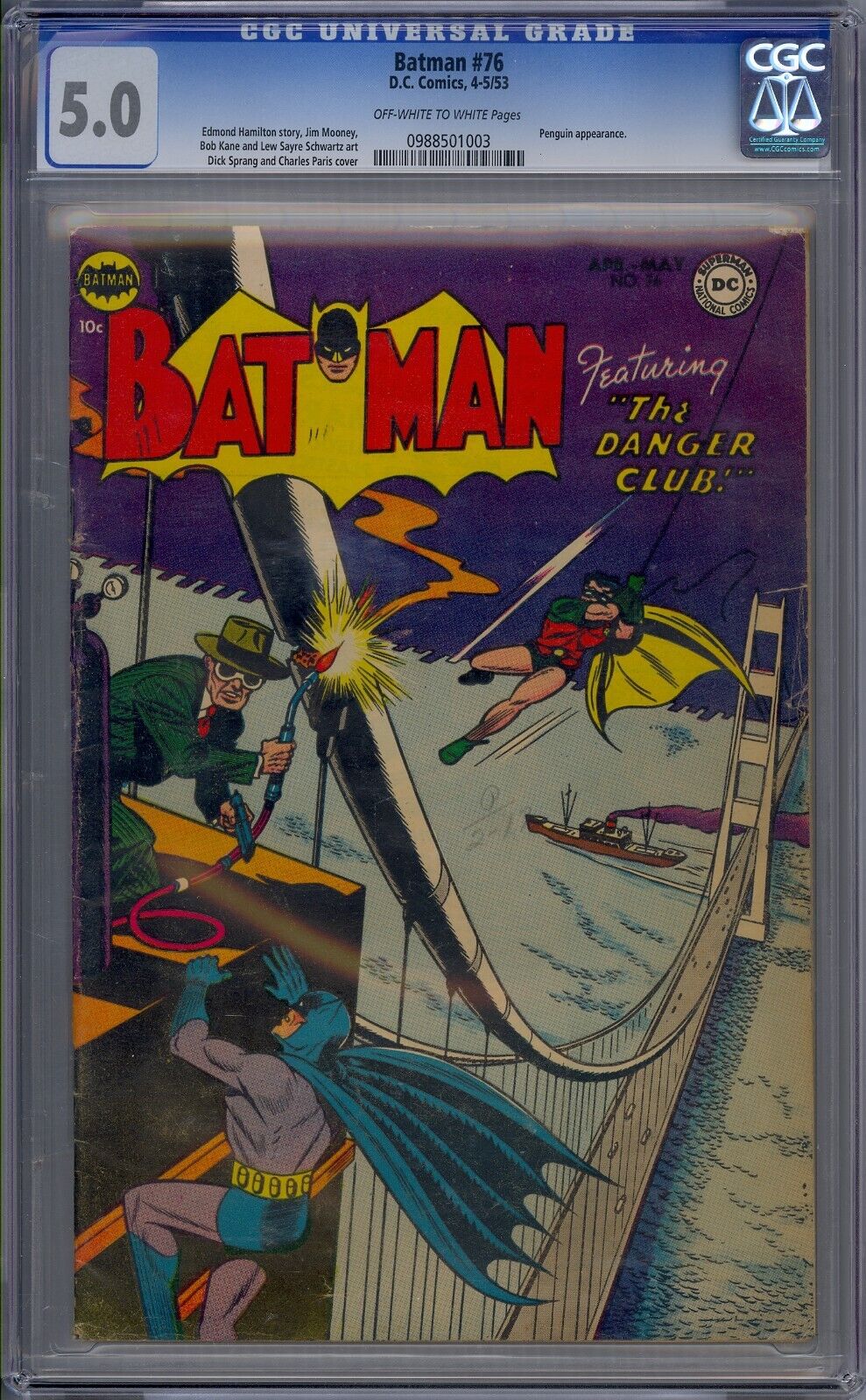 BATMAN #76 1953 DC COMICS CGC 5.0 PENGUIN