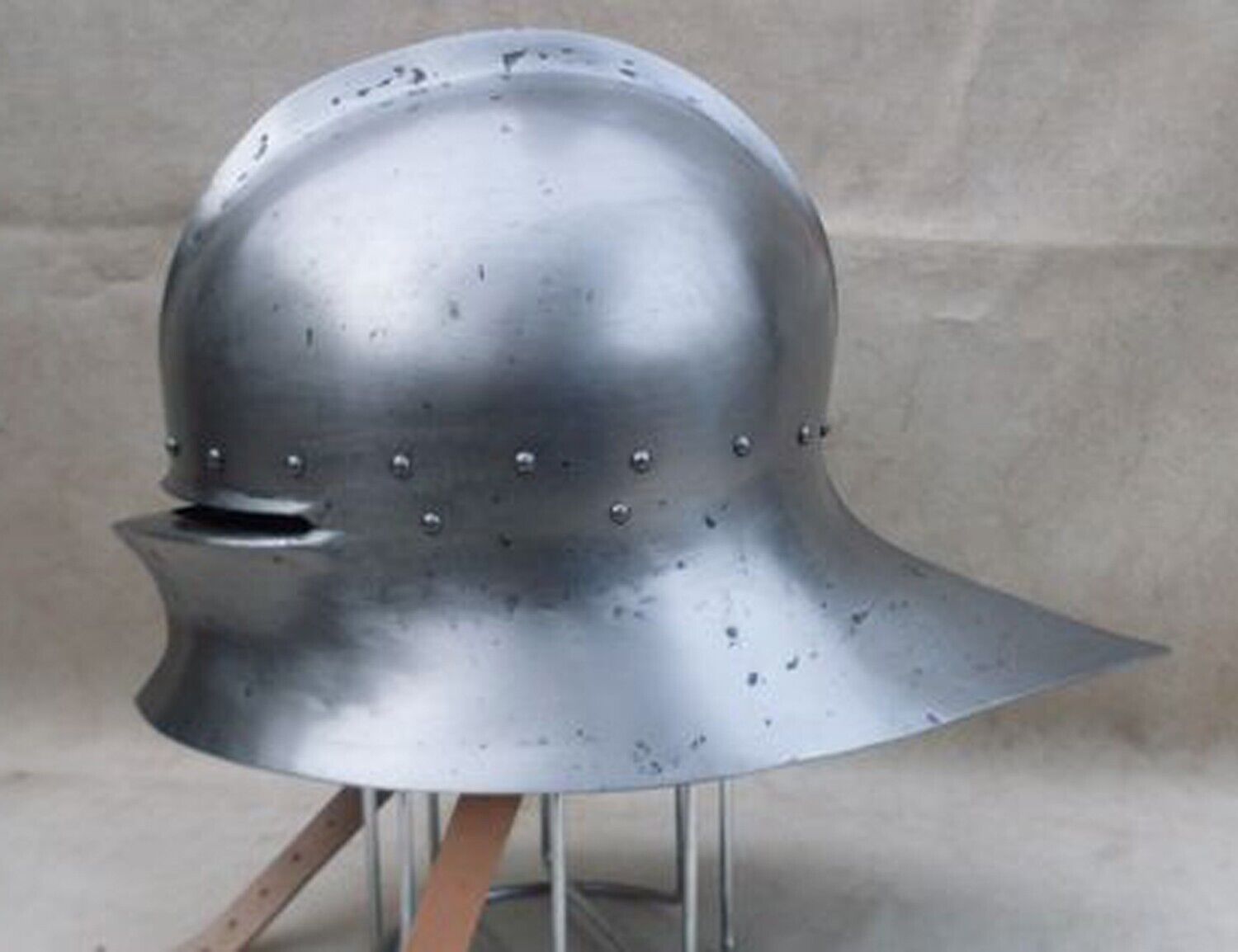 Medieval North Italian Sallet Helmet Bassinet 16 Gauge Wearable LARP Armour