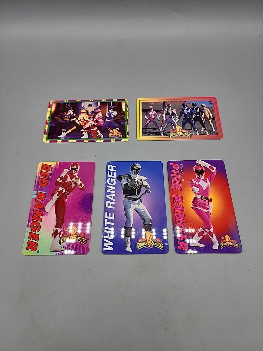 Mighty Morphin Power Rangers ID and Info Cards Plastic Lot of 5 1990s